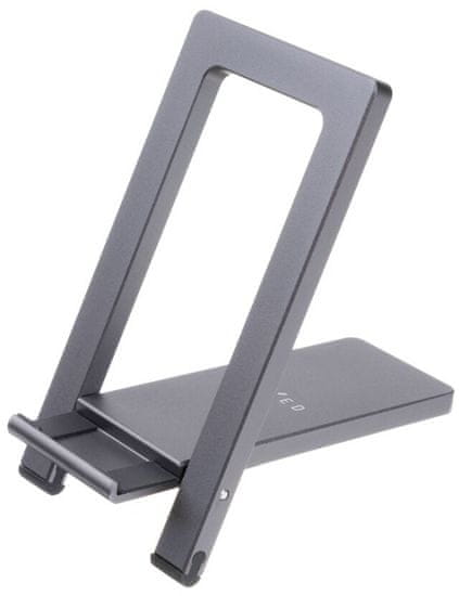 FIXED hliníkový stojánek na stůl pro mobilné telefony Frame Pocket, šedá