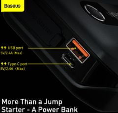 BASEUS powerbanka sa startovacími kábely Air, 10000mAh, čierna