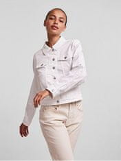 Pieces Dámska džínsová bunda PCOIA 17123702 Bright White (Veľkosť M)