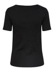 Pieces Dámske tričko PCTANIA Slim Fit 17135430 Black (Veľkosť S)