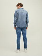 Jack&Jones Pánska košeľa JJESHERIDAN Slim Fit 12138115 Medium Blue Denim (Veľkosť M)