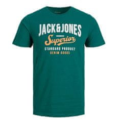 Jack&Jones Pánske tričko JJELOGO Regular Fit 12220500 Storm (Veľkosť XXL)