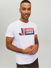 Jack&Jones Pánske tričko JCOLOGAN Stan dard Fit 12228078 White (Veľkosť XXL)