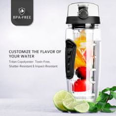 Netscroll Fľaša na vodu s infuzérom na ovocie, bylinky alebo čaj (1000 ml), FruitBottle