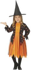 Guirca Kostým Oranžová čarodejnica s pavúkmi 3-4 roky