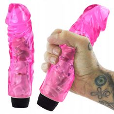 Vibrabate Ružový hrubý vibrátor realistický gélový penis