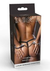 taboom TABOOM Bondage In Luxury Diamond Wrist Cuffs (Silver), kovové putá s kamienkami