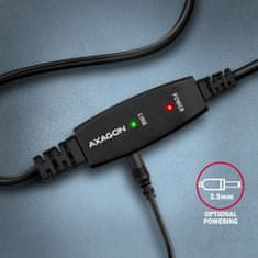 AXAGON ADR-220B USB2.0, A-M->B-M, aktivní prodlužka/repeater kábel 20m