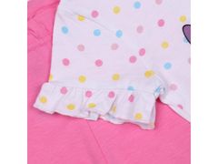 Disney Disney Stitch Biela a ružová bavlnená detská súprava s bodkami, tričko + šortky 9 m 74 cm