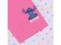 Disney Disney Stitch Biela a ružová bavlnená detská súprava s bodkami, tričko + šortky 12 m 80 cm