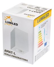 LUMILED 3x Prisadené štvorcové halogénové svietidlo AMAT-L 115mm + 3x LED žiarovka GU10 6W = 60W 580lm 3000K Teplá biela