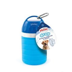 RECORD Rastúca cestovná fľaša na vodu s miskou pre psa modrá