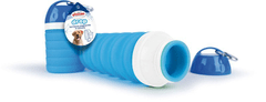 RECORD Rastúca cestovná fľaša na vodu s miskou pre psa modrá