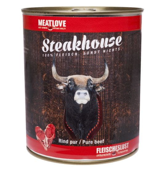 Meat Love Konzerva STEAKHOUSE - 100% hovädzie mäso 800g