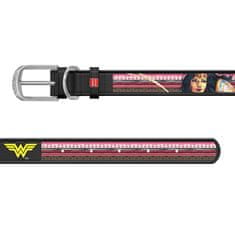 WAUDOG Kožený obojok Wonderwoman DC COMICS čierny 18-24 cm, širka: 9 mm červená