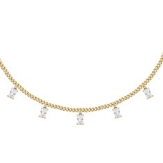 Morellato Elegantný pozlátený náhrdelník s príveskami Baguette SAVP01
