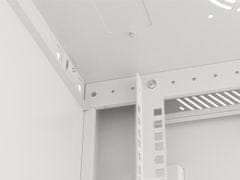 Lanberg Nástenná jednodielna skriňa 19" 6U/600x450, šedá (RAL7035), plechové dvere