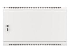 Lanberg Nástenná jednodielna skriňa 19" 6U/600x450, šedá (RAL7035), plechové dvere