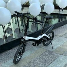 S9 skladací designový elektrobicykel - ebike s vyberateľnou batériou, čierno-biela metalíza