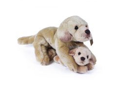 Rappa Plyšový pes labrador s mláďaťom 25 cm