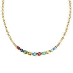 Morellato Hravý pozlátený náhrdelník s farebnými kubickými zirkónmi Colori SAVY01