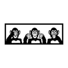 Wallity Nástenná dekorácia Three Monkeys čierna - M