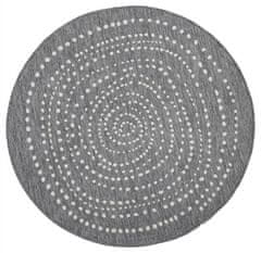 NORTHRUGS Kusový koberec Twin-Wendeteppiche 103112 grau creme – na von aj na doma 200x200 (priemer) kruh