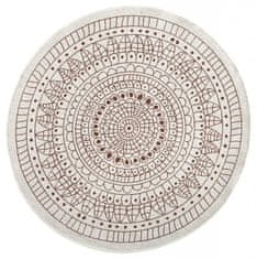 NORTHRUGS Kusový koberec Twin-Wendeteppiche 103102 creme terra – na von aj na doma 140x140 (priemer) kruh
