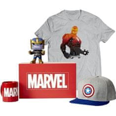Wootbox Sběratelský Box - Wootbox s prekvapením Marvel - Hrnek, tričko, šiltovka, figurka Funko POP! 4v1
