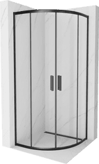 Mexen RIO - Štvrťkruhový sprchovací kút 70x70 cm, čierna, 863-070-070-70-00