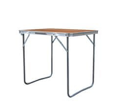 Aga Skladací kempingový stolík 70x50x60 cm Hnedý