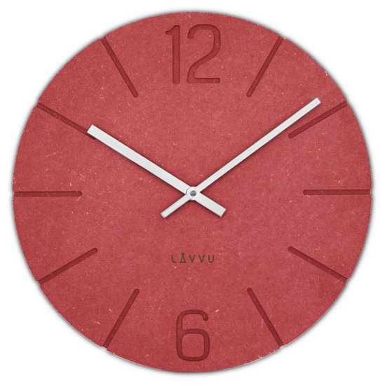 LAVVU Drevené hodiny LAVVU Natur LCT5023, červena 34cm