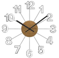 Vlaha Drevené strieborné hodiny design VCT1070, 42 cm