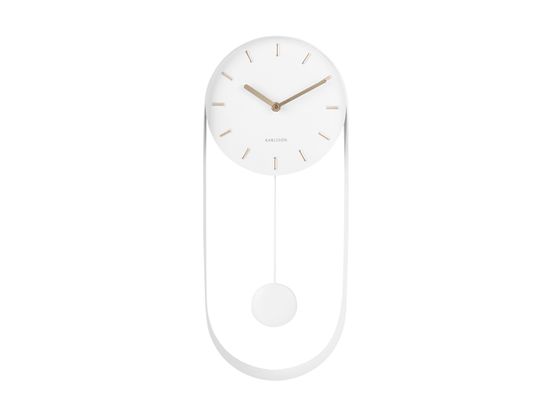 Karlsson Dizajnové kyvadlové nástenné hodiny 5822WH 50cm