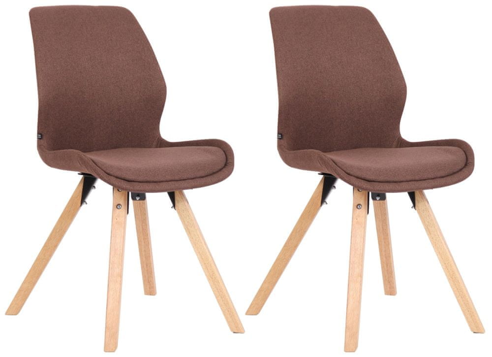 BHM Germany Jedálenská stolička Luna (SET 2 ks), textil, hnedá