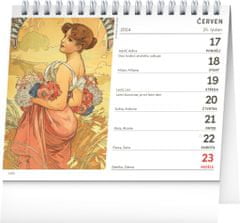 Stolný kalendár Alfons Mucha 2024, 16,5 × 13 cm