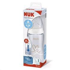 Nuk Dojčenská fľaša NUK FC+Temperature Control 300 ml BOX-Flow Control cumlík beige 