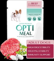 OptiMeal Superpremium s hovädzím mäsom a brusnicami v želé 12 x 100 g