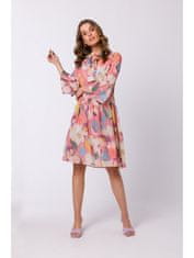 Style Dámske kvetované šaty Omiten S337 ružová S