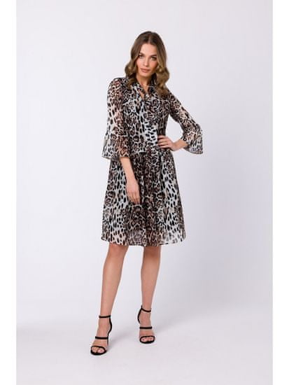 Style Stylove Dámske mini šaty Omiten S337 leopard