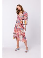 Style Dámske midi šaty Numeak S341 ružová L