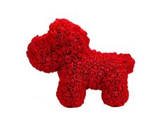 Medvídárek psík z ruží červený 38cm