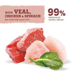 OptiMeal Superpremium s teľacím mäsom, kuracím filé a špenátom v omáčke, bez obilnín 12 x 85 g