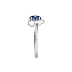 Morellato Trblietavý strieborný prsteň Srdce s modrým zirkónom Tesori SAVB150 (Obvod 56 mm)