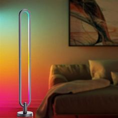 Solight LED smart stojací lampa Rainbow, oválná, wifi, RGB, CCT, 105cm