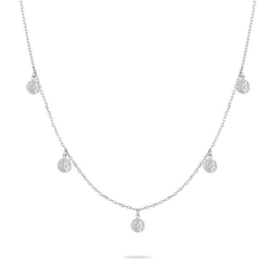 Tamaris Originálny oceľový náhrdelník s príveskami Coins TJ-0447-N-45