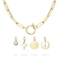 Tamaris Moderný pozlátený náhrdelník s príveskami TJ-0421-N-40