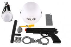 Teddies Sada polície SWAT helma+pištoľ na zotrvačník s doplnkami plast