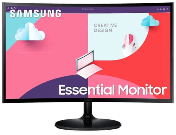kancelářský monitor Samsung S360C - LED 27 palců LS27C360EAUXEN širokoúhlý displej zakřivený 1800 R 16:9 hdmi vga amd freesync 16,7 milionů