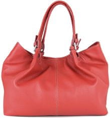 VegaLM Kožená nákupná kabelka v červenej farbe
